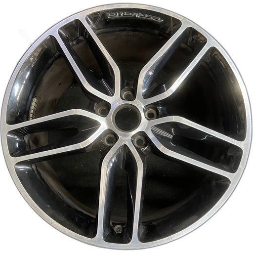 20" CORVETTE 15-19 rear, 20x10, black machined face Original OEM Wheel Rim - Front View