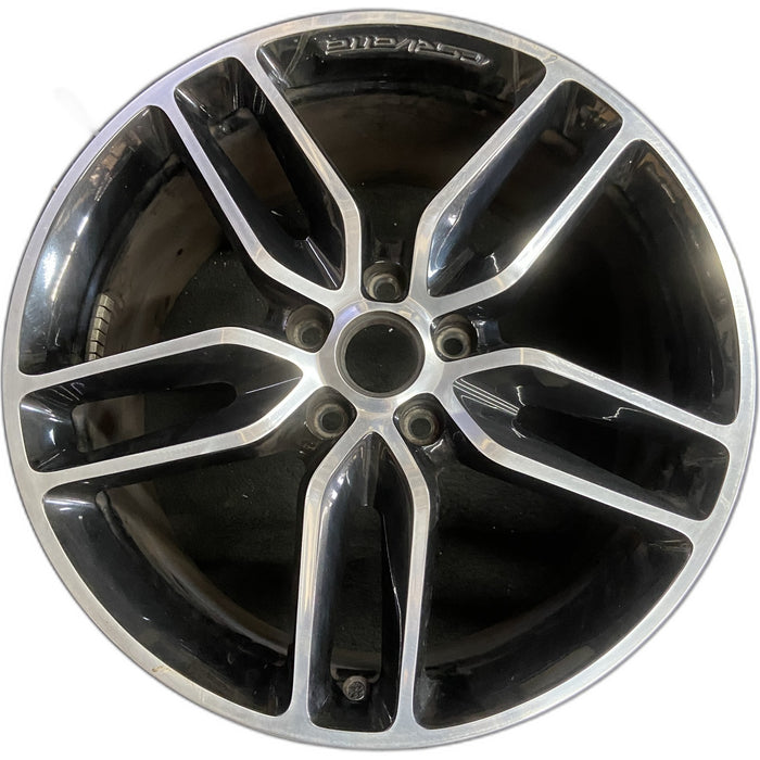 20" CORVETTE 15-19 rear, 20x10, black machined face Original OEM Wheel Rim - Front View