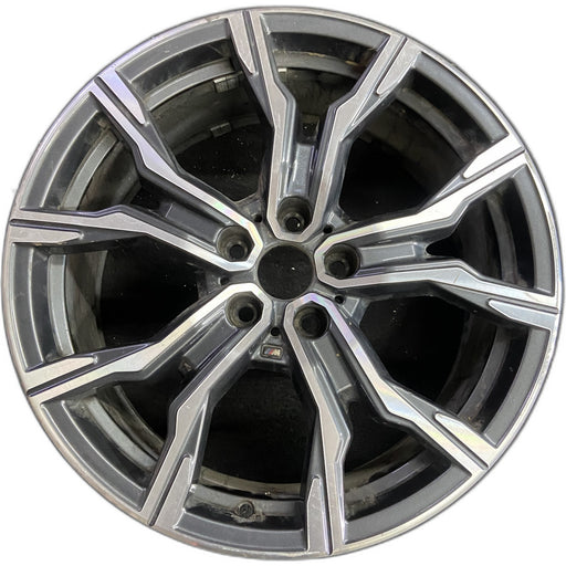 19" BMW X1 21-22 19x8 , 5 V spoke Original OEM Wheel Rim - Front View