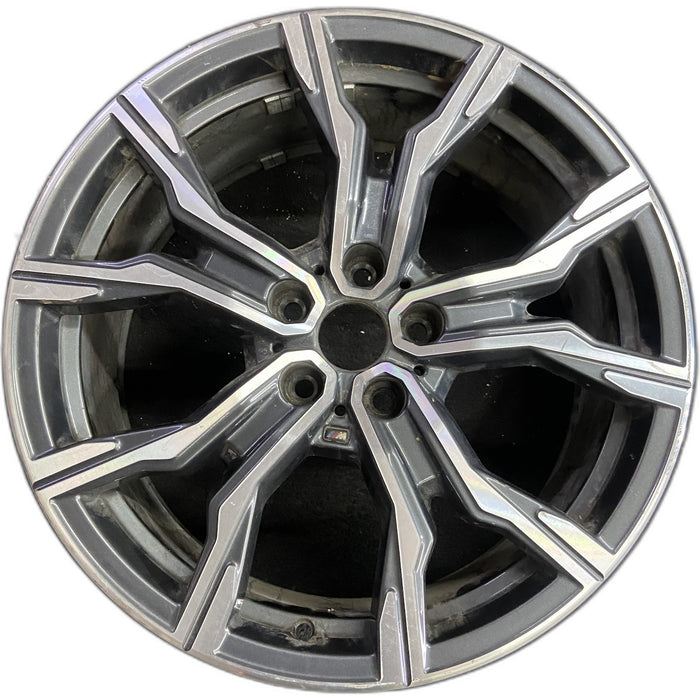 19" BMW X1 21-22 19x8 , 5 V spoke Original OEM Wheel Rim - Front View