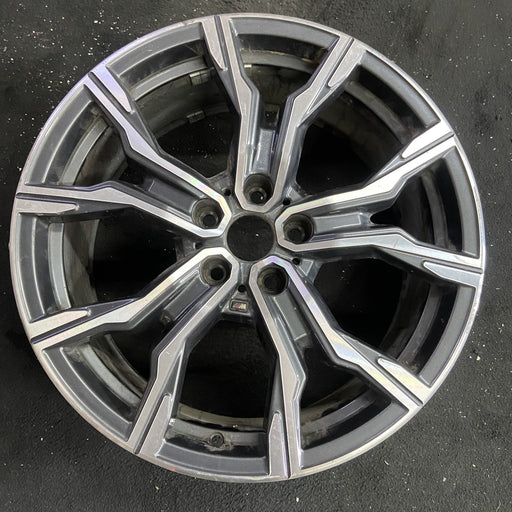 19" BMW X1 21-22 19x8 , 5 V spoke Original OEM Wheel Rim - Angle View