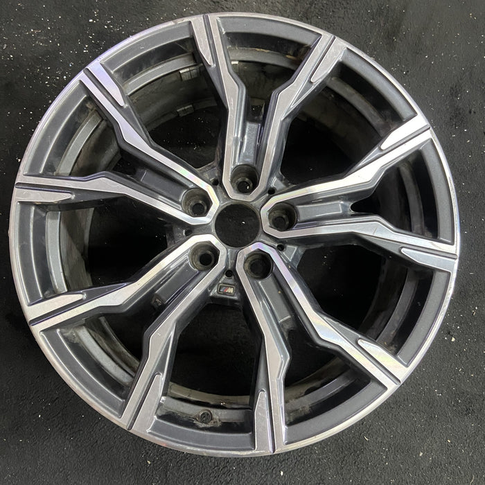 19" BMW X1 21-22 19x8 , 5 V spoke Original OEM Wheel Rim - Angle View