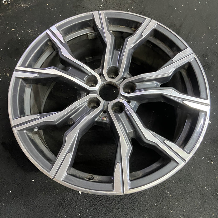 19" BMW X1 21-22 19x8 , 5 V spoke Original OEM Wheel Rim - Side Profile