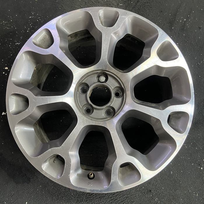 17" FIAT 500 14-15 4 Dr, 17x7 , 7 spoke, Y spoke design, machined finish - Angle View