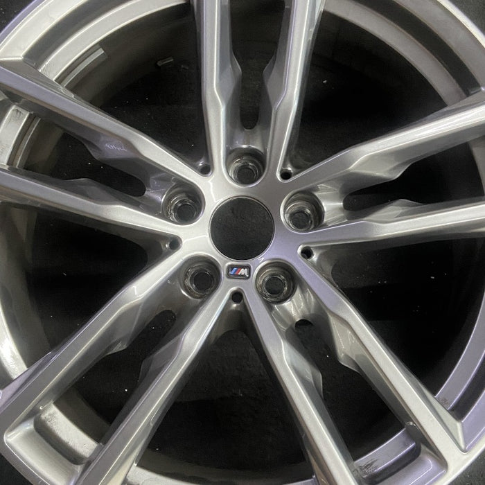 19" BMW X3 21 19x7.5 alloy frt or rear 5 spoke double spoke gray Original OEM - Angle View