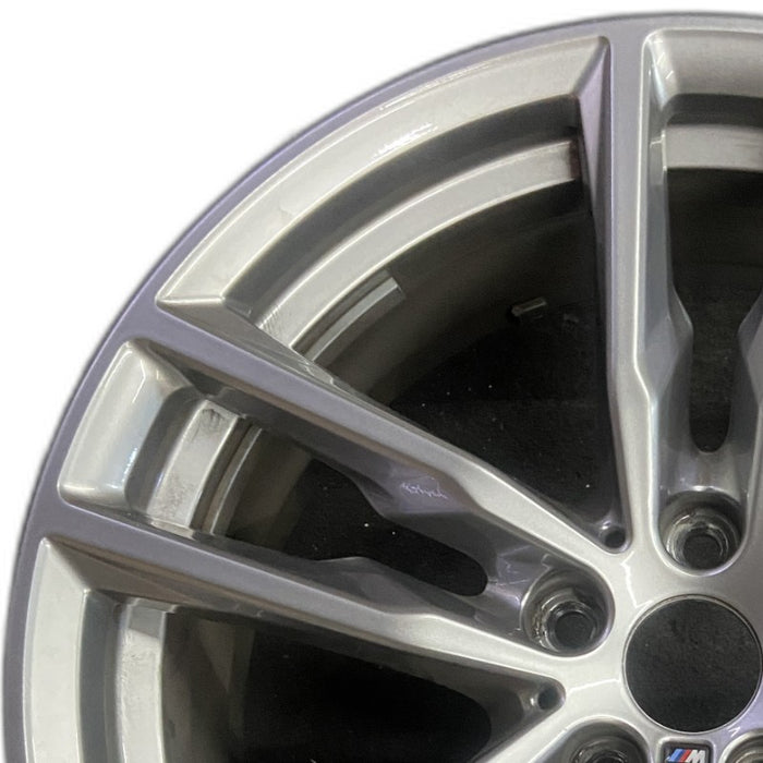 19" BMW X3 21 19x7.5 alloy frt or rear 5 spoke double spoke gray Original OEM - Angle View