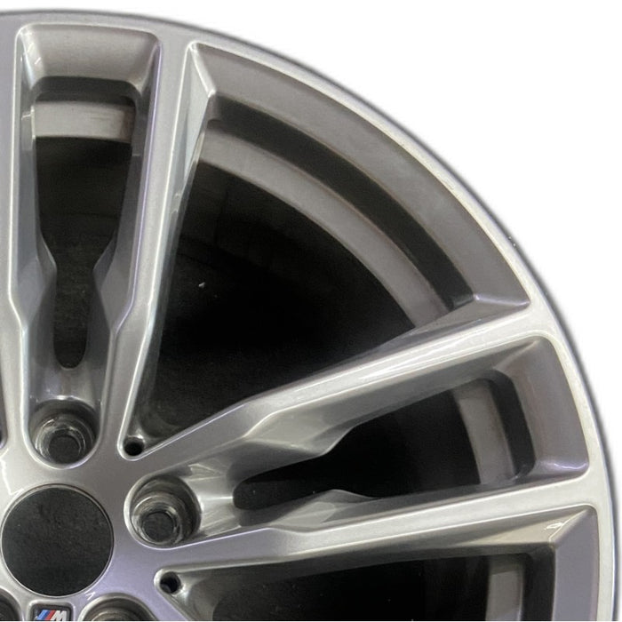 19" BMW X3 21 19x7.5 alloy frt or rear 5 spoke double spoke gray Original OEM - Side Profile