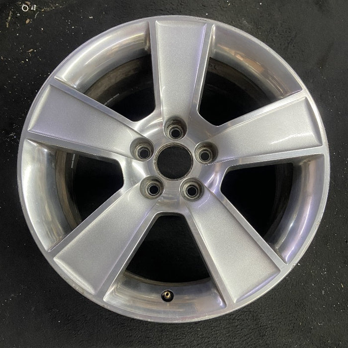 18" MUSTANG 06-09 18x8.5 5 spoke aluminum wide flat spoke silver paint Original - Front View