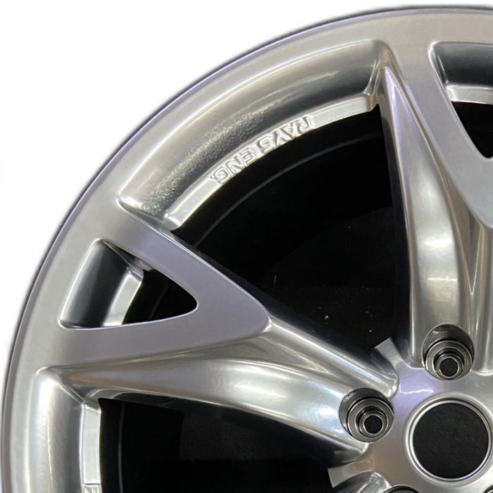 19" 370Z 10 19x10 alloy rear 5 spoke w/40th Anniversary Original OEM Wheel Rim - Angle View