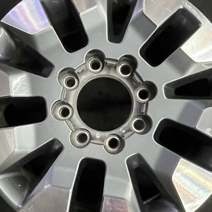20" SILVERADO 2500 PICKUP 21-23 20x8.5 10 spoke machined gray opt Q86 dark gray - Angle View