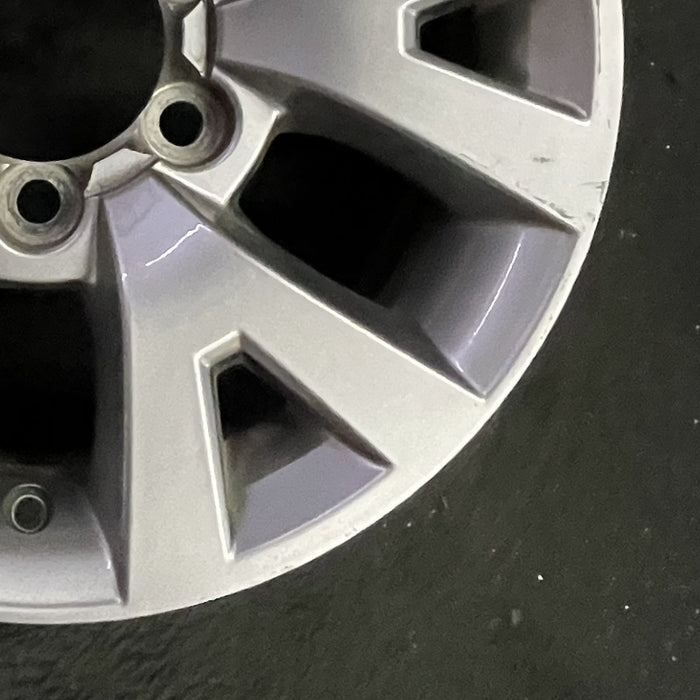 16" TACOMA 16 16x7 alloy 6 spoke V spoke silver Original OEM Wheel Rim - Back View