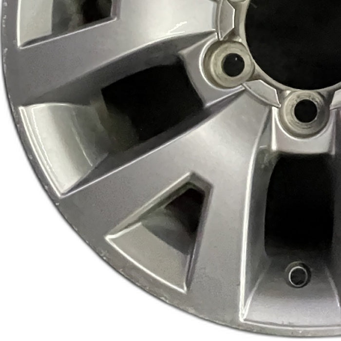 16" TACOMA 16 16x7 alloy 6 spoke V spoke silver Original OEM Wheel Rim - Back View