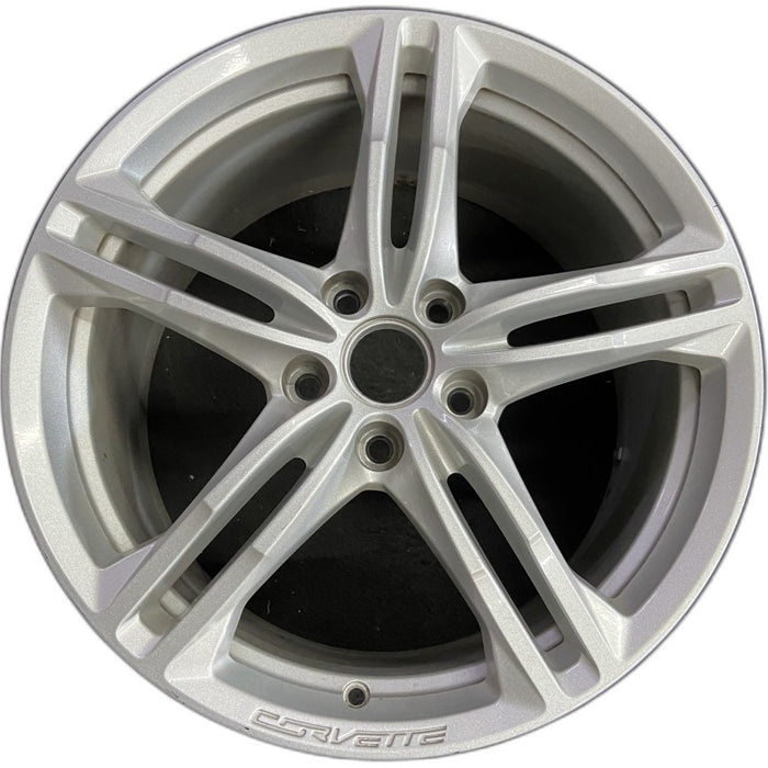 19" CORVETTE 16-17 rear, 19x10, silver Original OEM Wheel Rim - Front View
