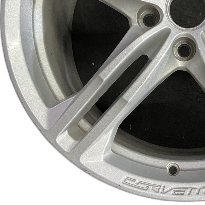 19" CORVETTE 16-17 rear, 19x10, silver Original OEM Wheel Rim - Back View