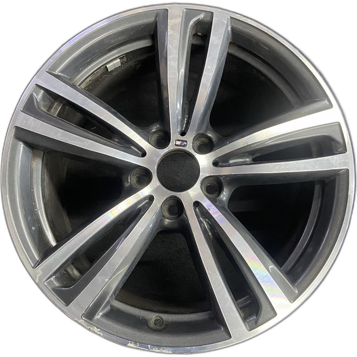 19" BMW 320i 15 19x8.5, 5 double spoke, narrow spoke Original OEM Wheel Rim - Front View