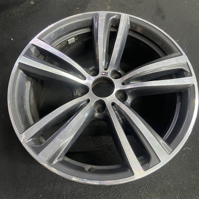 19" BMW 320i 15 19x8.5, 5 double spoke, narrow spoke Original OEM Wheel Rim - Side Profile