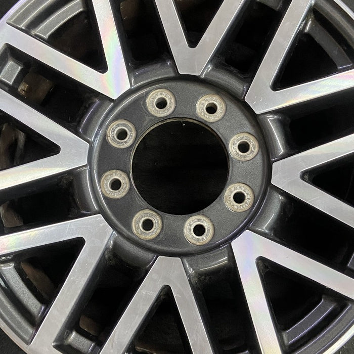 20" FORD F250SD PICKUP 17 20x8 aluminum TPMS 16 spoke 8 split spoke machined face dark gray pockets Original OEM Wheel Rim