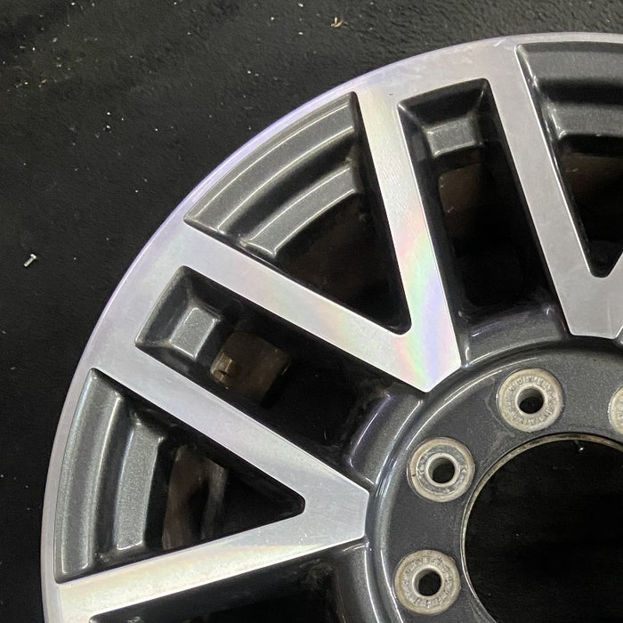 20" FORD F250SD PICKUP 17 20x8 aluminum TPMS 16 spoke 8 split spoke machined face dark gray pockets Original OEM Wheel Rim