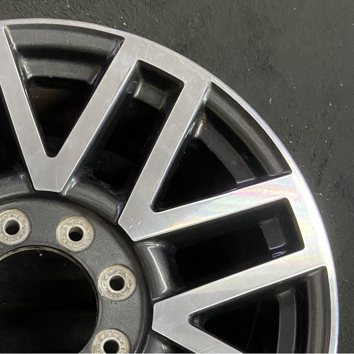 20" FORD F250SD PICKUP 17 20x8 aluminum TPMS 16 spoke 8 split spoke machined face dark gray pockets Original OEM Wheel Rim