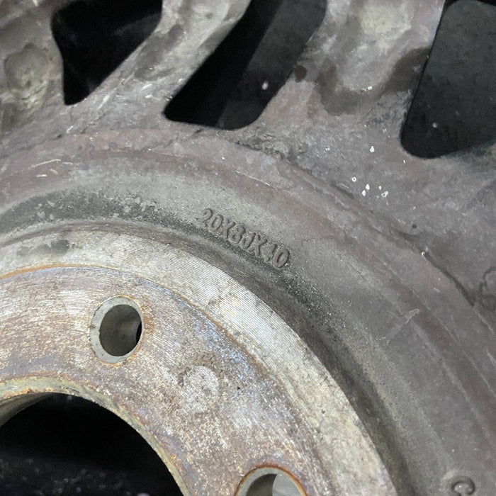 20" FORD F250SD PICKUP 17 20x8 aluminum TPMS 16 spoke 8 split spoke machined face dark gray pockets Original OEM Wheel Rim