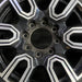 20" SIERRA 2500 PICKUP 20 20x8.5 12 spoke machined face accents black opt PYU - Angle View