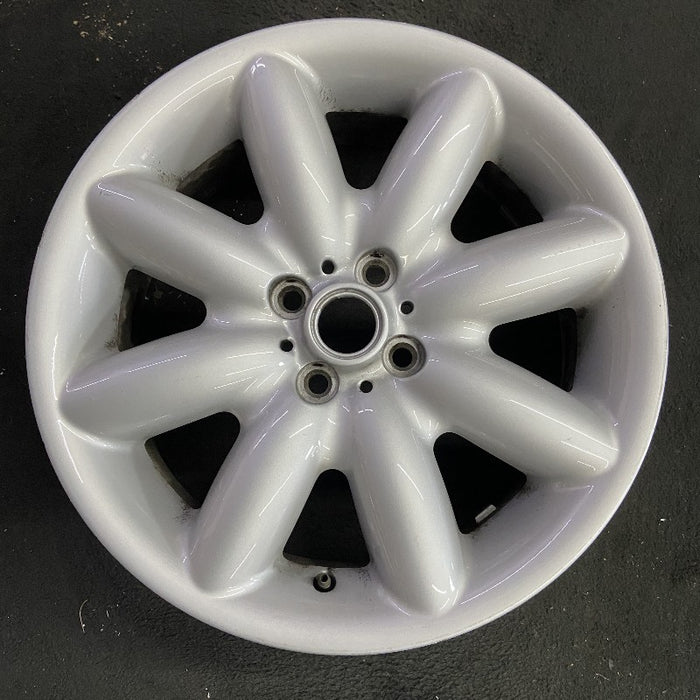 17" MINI COOPER 03-06 17x7 alloy 8 spoke white Original OEM Wheel Rim - Front View