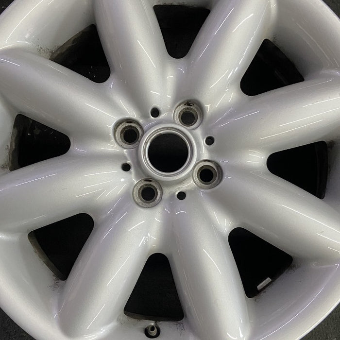 17" MINI COOPER 03-06 17x7 alloy 8 spoke white Original OEM Wheel Rim - Angle View