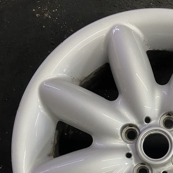 17" MINI COOPER 03-06 17x7 alloy 8 spoke white Original OEM Wheel Rim - Side Profile