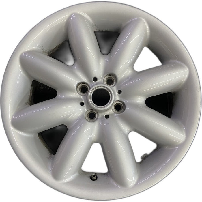 17" MINI COOPER 03-06 17x7 alloy 8 spoke white Original OEM Wheel Rim - Front View