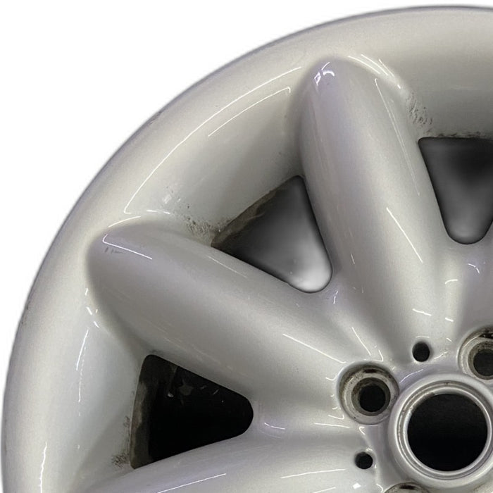 17" MINI COOPER 03-06 17x7 alloy 8 spoke white Original OEM Wheel Rim - Angle View