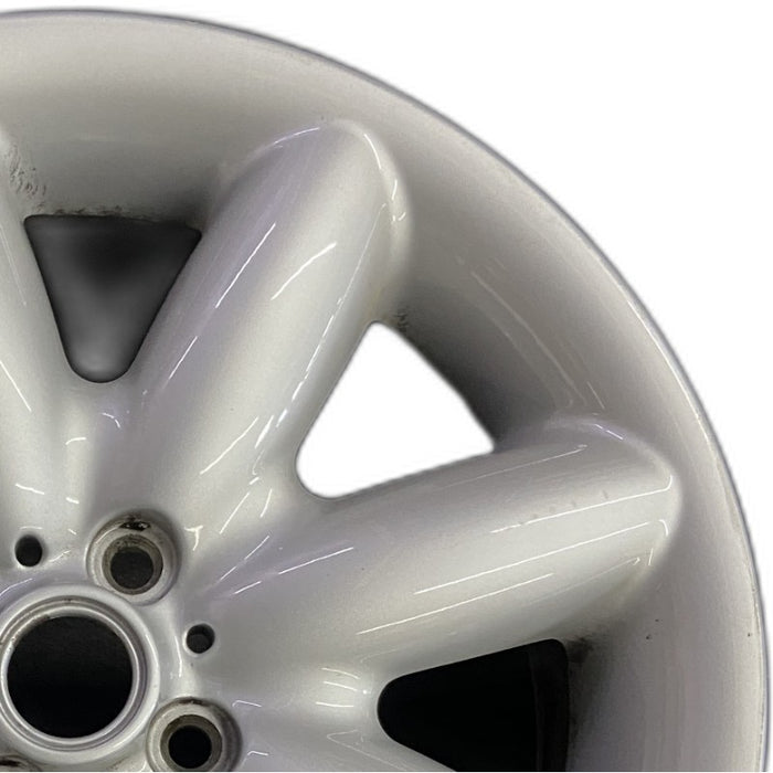 17" MINI COOPER 03-06 17x7 alloy 8 spoke white Original OEM Wheel Rim - Side Profile