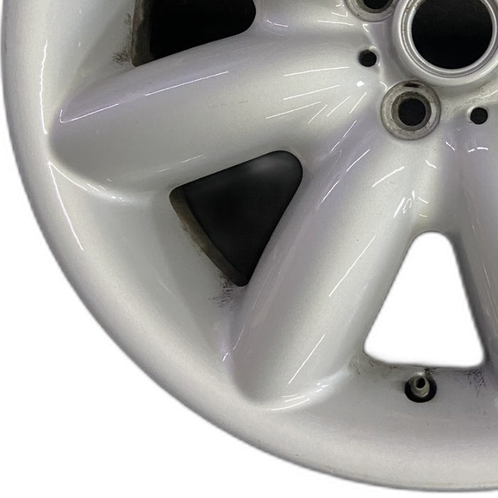 17" MINI COOPER 03-06 17x7 alloy 8 spoke white Original OEM Wheel Rim - Back View