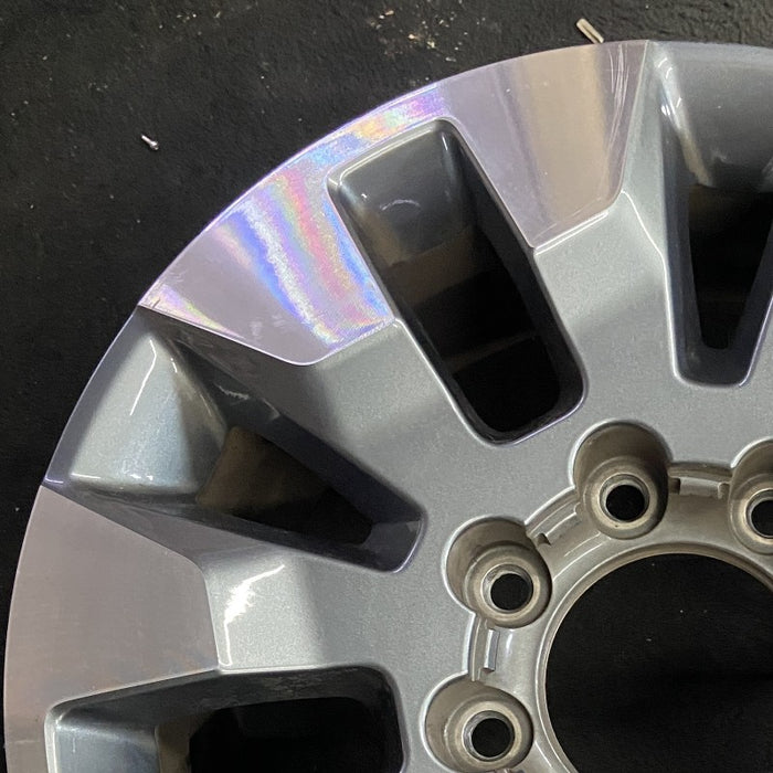20" SILVERADO 2500 PICKUP 21-23 20x8.5 10 spoke machined gray opt Q86 dark gray - Side Profile