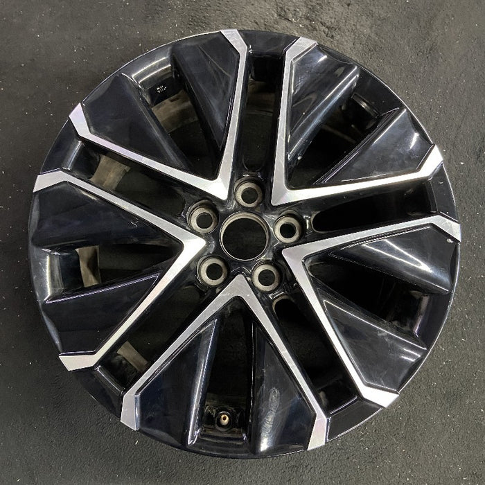 19" MIRAI 21-24 19x8 5 V spoke machined black Original OEM Wheel Rim - Front View