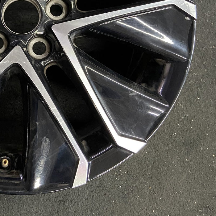 19" MIRAI 21-24 19x8 5 V spoke machined black Original OEM Wheel Rim - Back View
