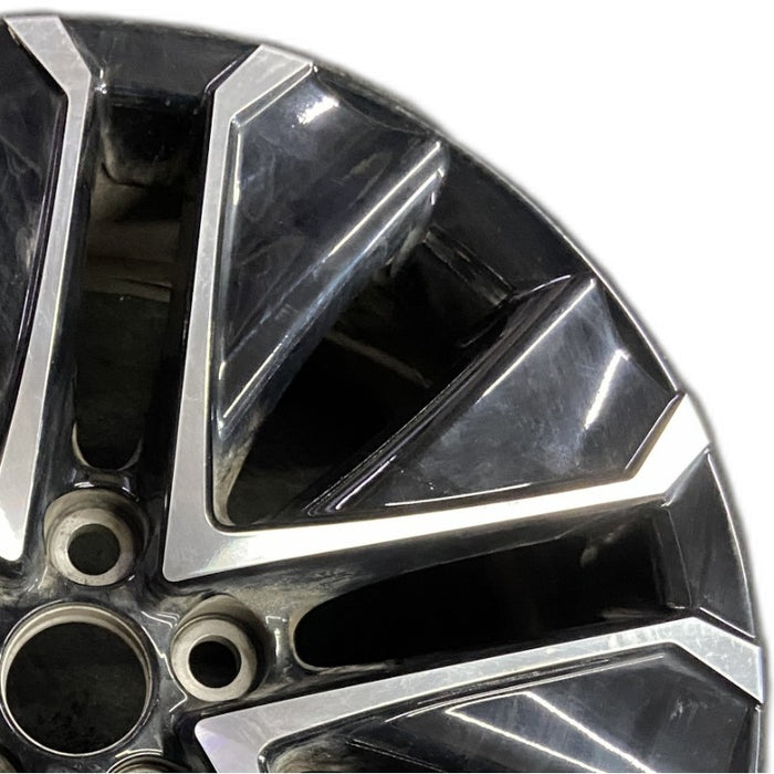 19" MIRAI 21-24 19x8 5 V spoke machined black Original OEM Wheel Rim - Side Profile