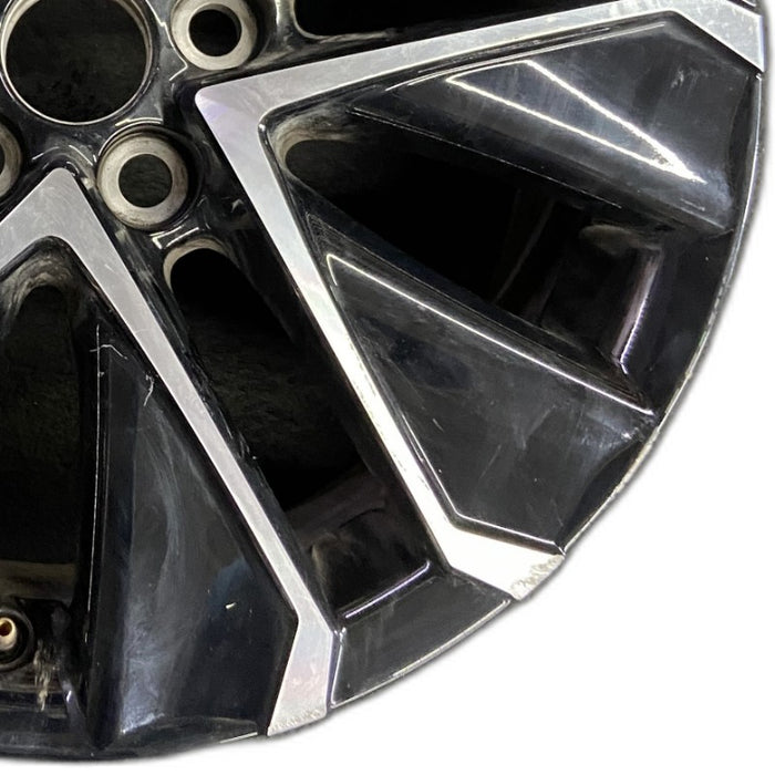19" MIRAI 21-24 19x8 5 V spoke machined black Original OEM Wheel Rim - Close-Up Detail