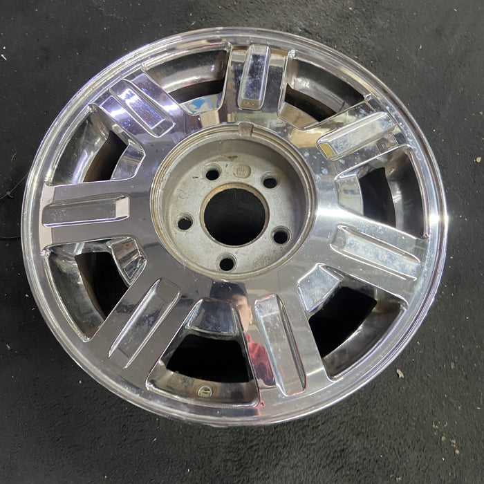16" DEVILLE 03-05 5 lug, Base, 16x7, , chrome, opt QC6 Original OEM Wheel Rim - Side Profile