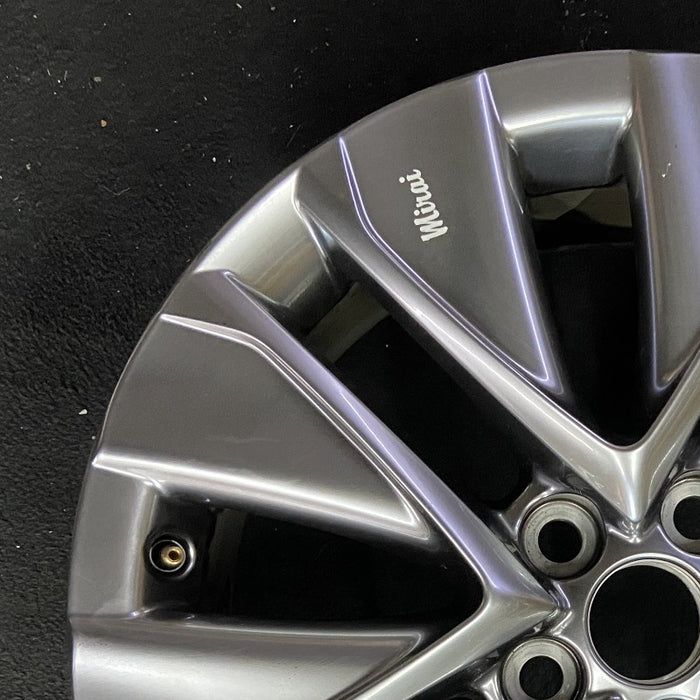 19" MIRAI 21-24 19x8 5 V spoke silver Original OEM Wheel Rim - Side Profile