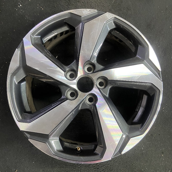 18" RAV4 21 18x7 alloy 5 spoke angled spoke silver black inlay Original OEM Wheel Rim