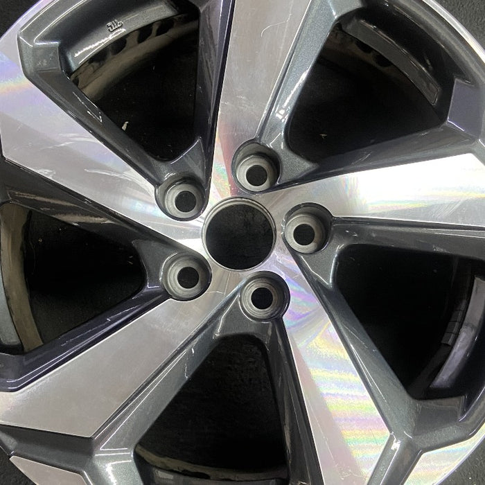 18" RAV4 21 18x7 alloy 5 spoke angled spoke silver black inlay Original OEM Wheel Rim