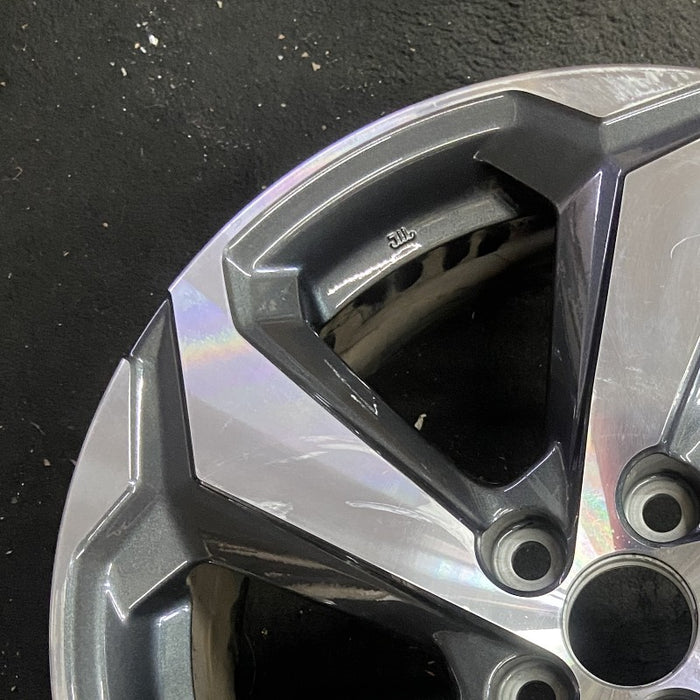 18" RAV4 21 18x7 alloy 5 spoke angled spoke silver black inlay Original OEM Wheel Rim