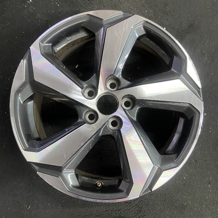 18" RAV4 21 18x7 alloy 5 spoke angled spoke silver black inlay Original OEM Wheel Rim