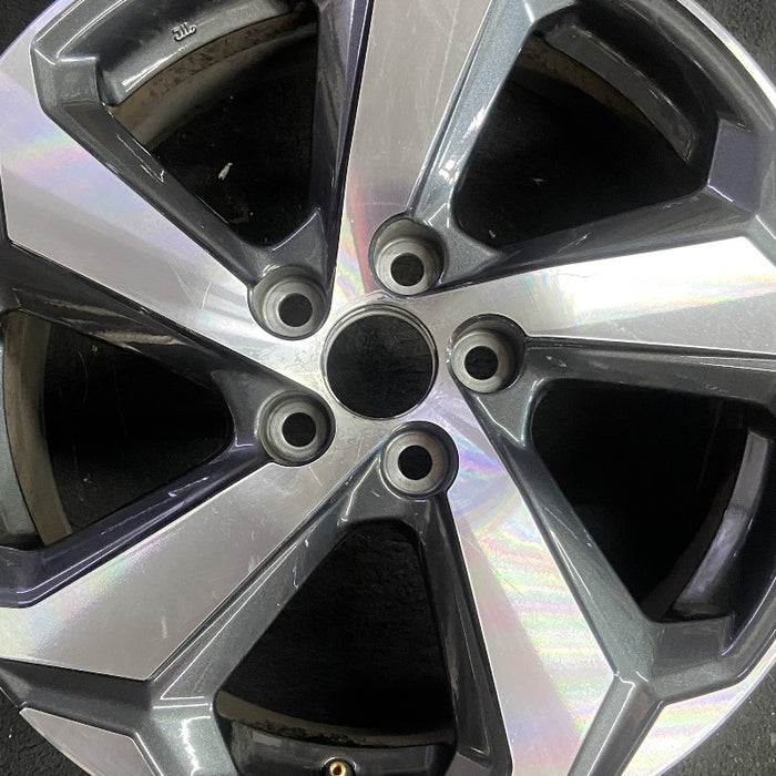 18" RAV4 21 18x7 alloy 5 spoke angled spoke silver black inlay Original OEM Wheel Rim