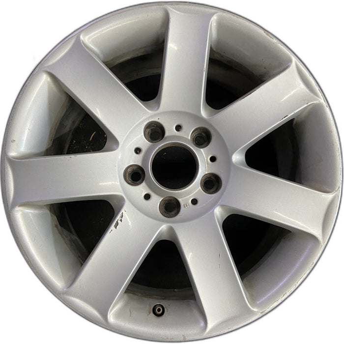 17" BMW 320i 01-05 , 17x8 , 7 spoke, exposed lug nuts, flat spoke Original OEM - Front View