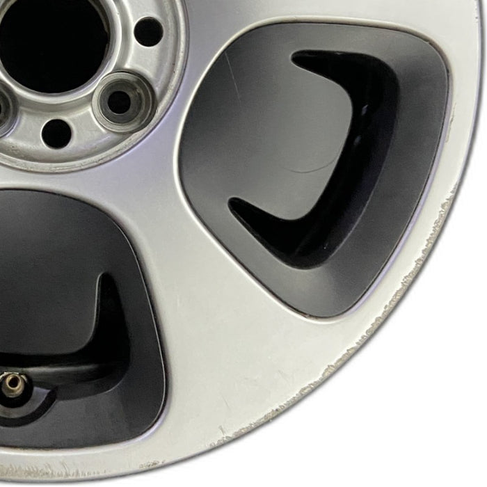 15" FIAT 500 13 2 Dr 15x6.5 silver Original OEM Wheel Rim - Close-Up Detail