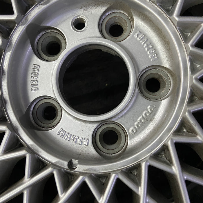 15" VOLVO 90 SERIES 97-98 15x6.5 , diamond spoke Original OEM Wheel Rim - Back View