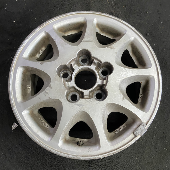 14" CAMRY 92-96 14x5.5, alloy, 9 spoke Original OEM Wheel Rim - Side Profile