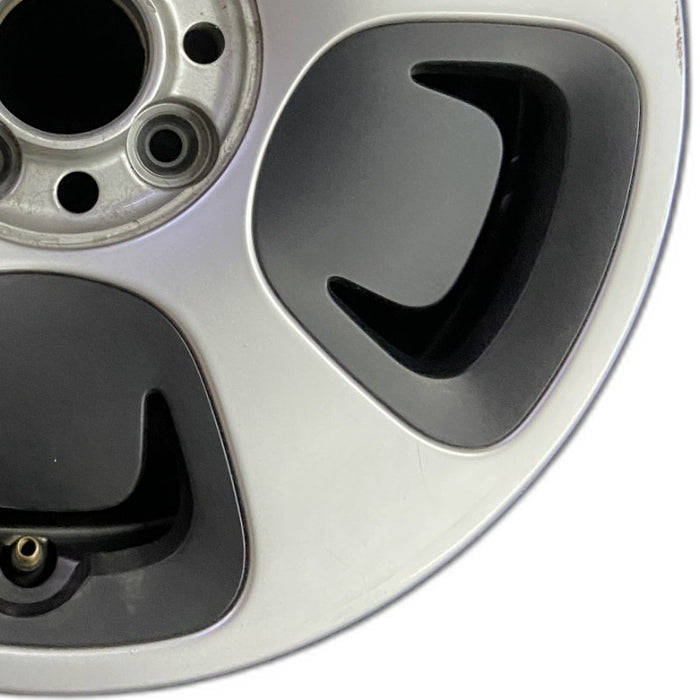 15" FIAT 500 13 2 Dr 15x6.5 silver Original OEM Wheel Rim - Close-Up Detail