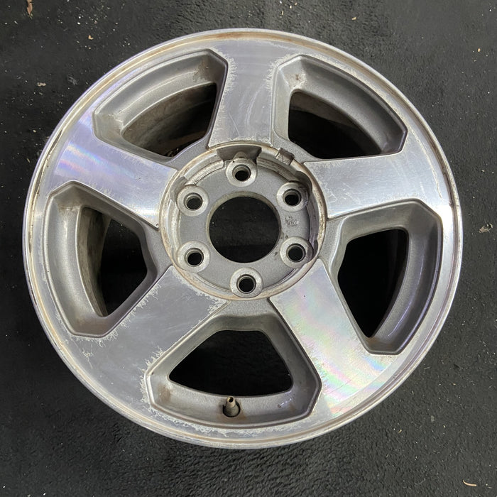16" TRAILBLAZER 02-03 16x7, aluminum, 5 spoke, opt QC3 , Original OEM Wheel Rim - Side Profile
